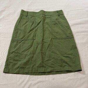 J.Crew Olive Green Utility A-Line Skirt | Size 6